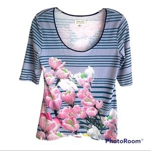 Dream Daily Crocus Photo Realistic Print Top Size XS